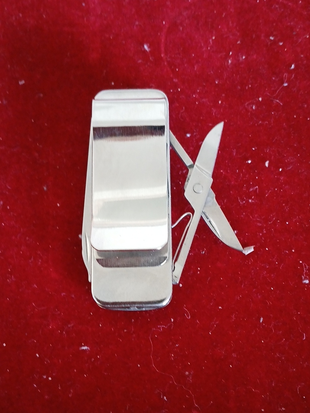 Pocket Multi-Tool Clip with Scissors - Silver..money Clip.